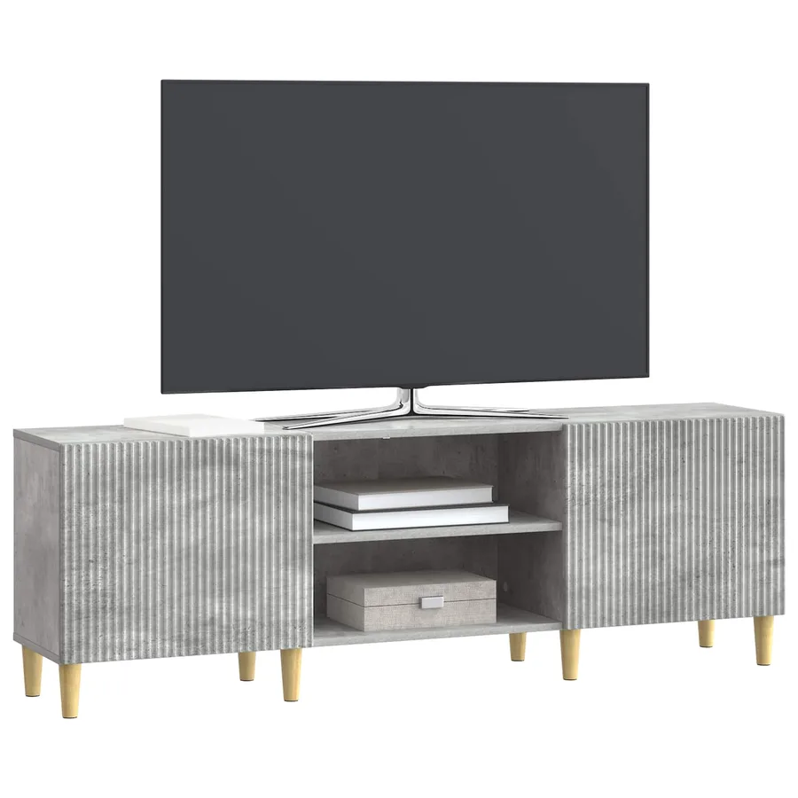 Meuble TV Gris béton 150 x 31 x 50 cm Bois d'ingénierie - 3