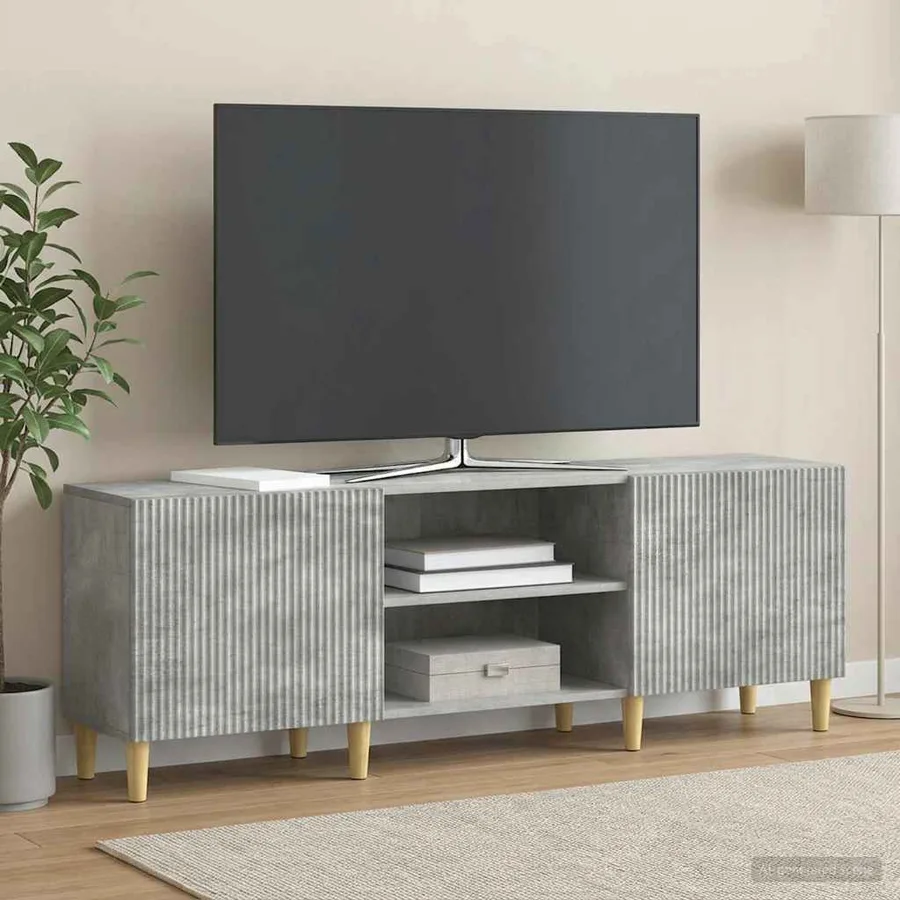 Meuble TV Gris béton 150 x 31 x 50 cm Bois d'ingénierie - 4