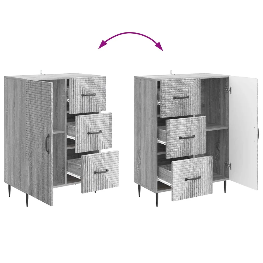 Buffet Sonoma gris 66 x 34,5 x 89,5 cm Bois d'ingénierie - 10