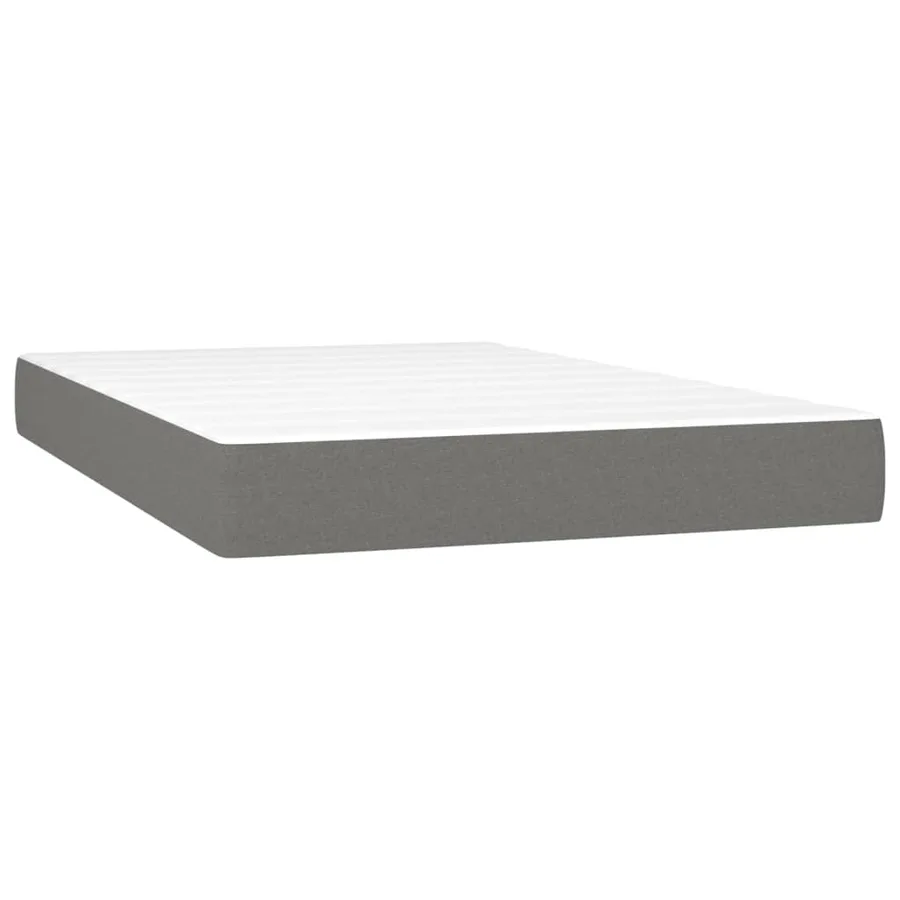 Sommier à lattes de lit avec matelas Gris foncé 120x200cm Tissu - 6