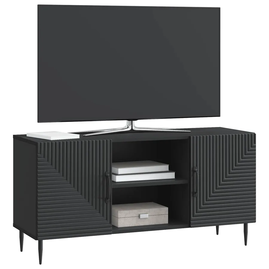 Meuble TV Noir 102 x 34,5 x 50 cm Bois d'ingénierie - 3