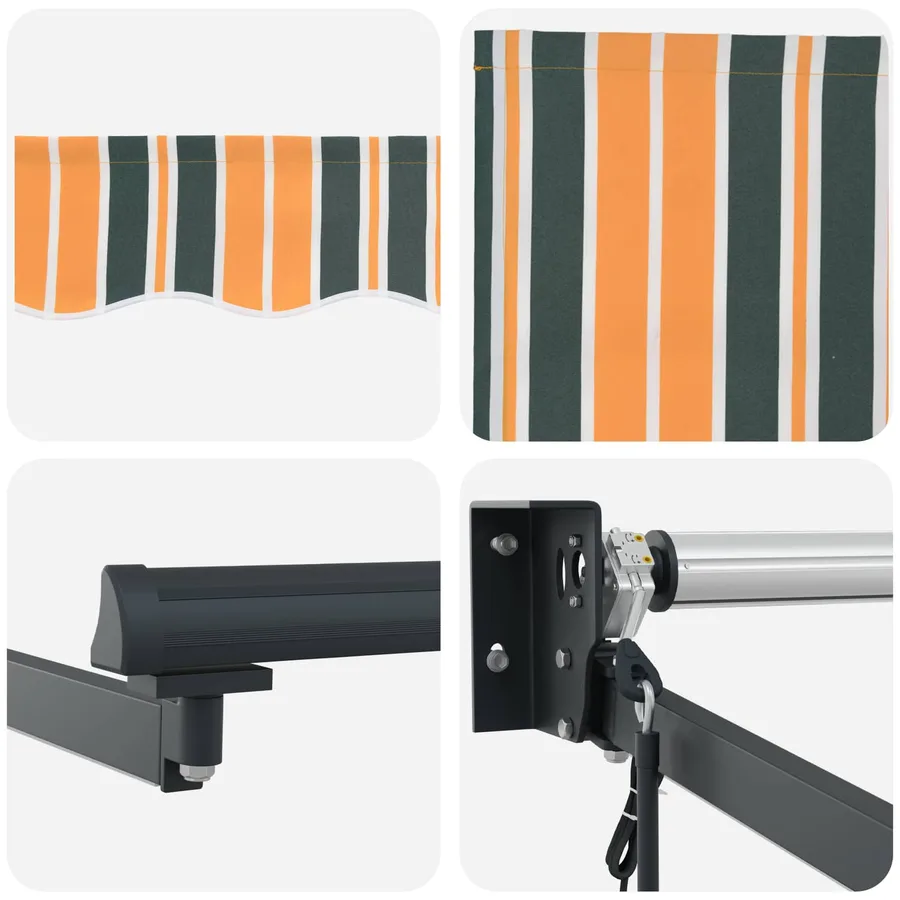 Auvent rétractable électrique Vert et jaune 4,5 × 3 m - 9