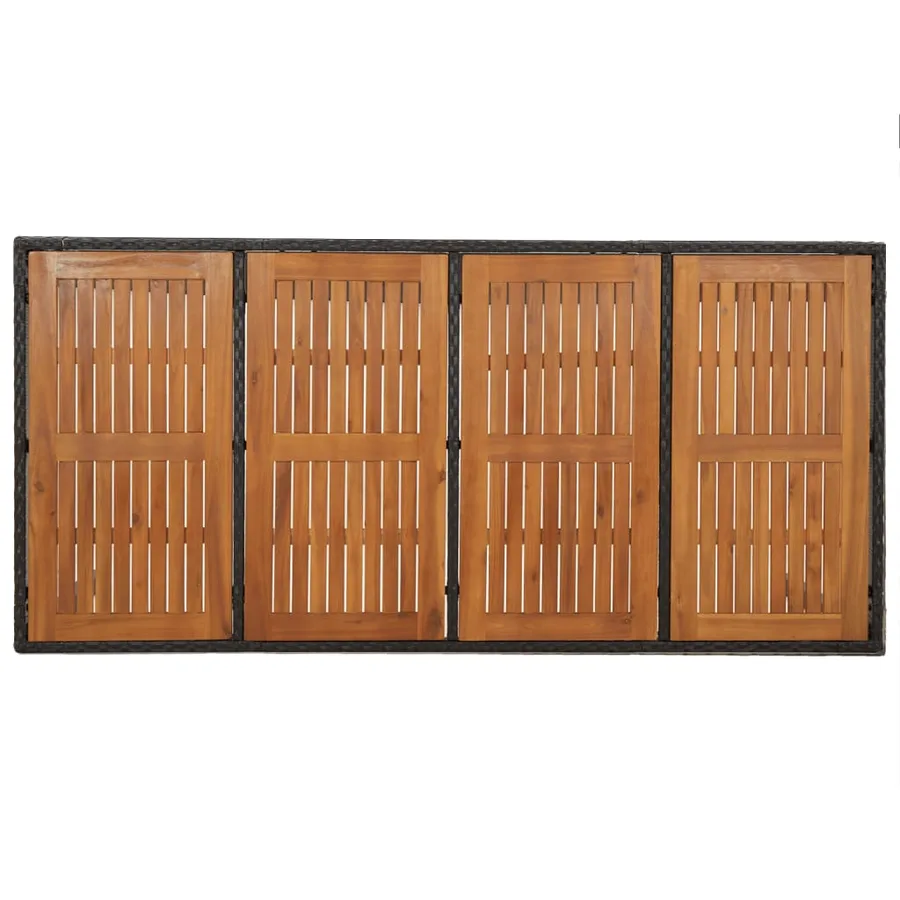 Ensemble à manger jardin 9pcs et coussins noir résine tressée - 8