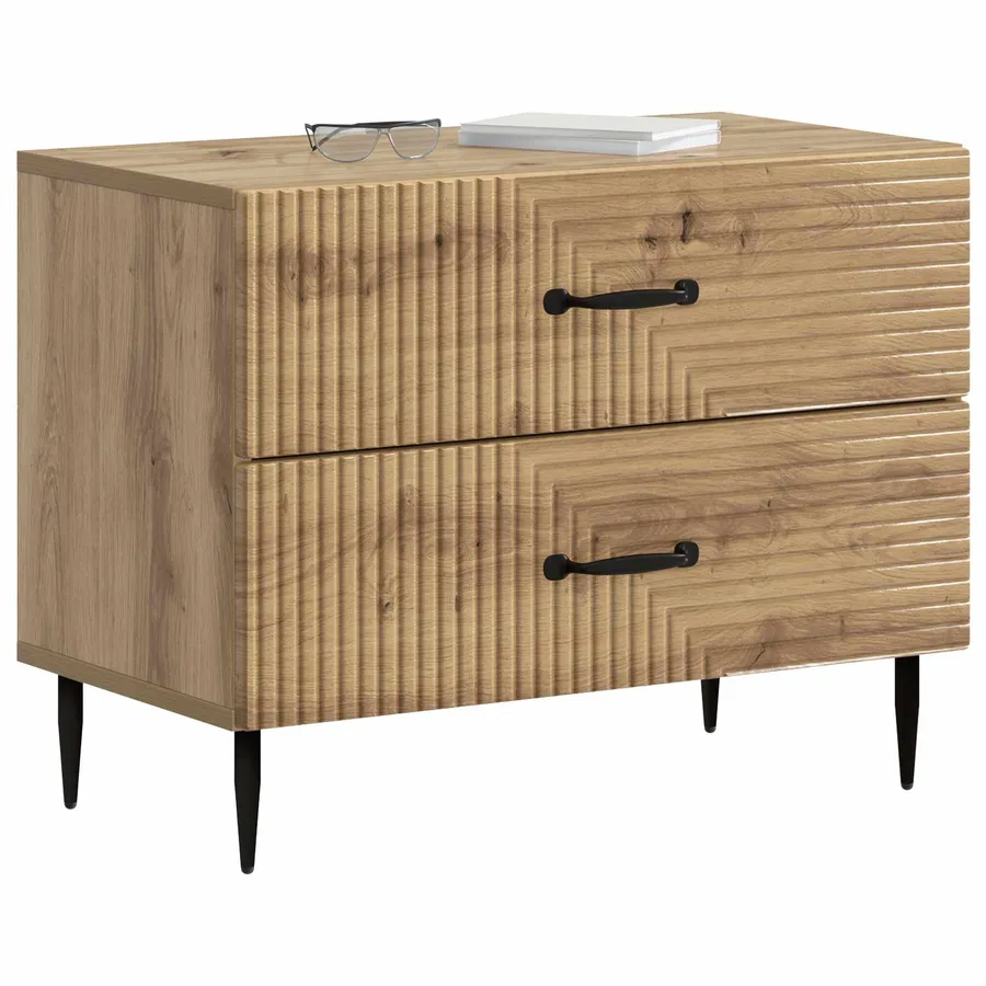 Cabinet de chevet Chêne artisanal 62 x 34,5 x 47,5 cm - 3