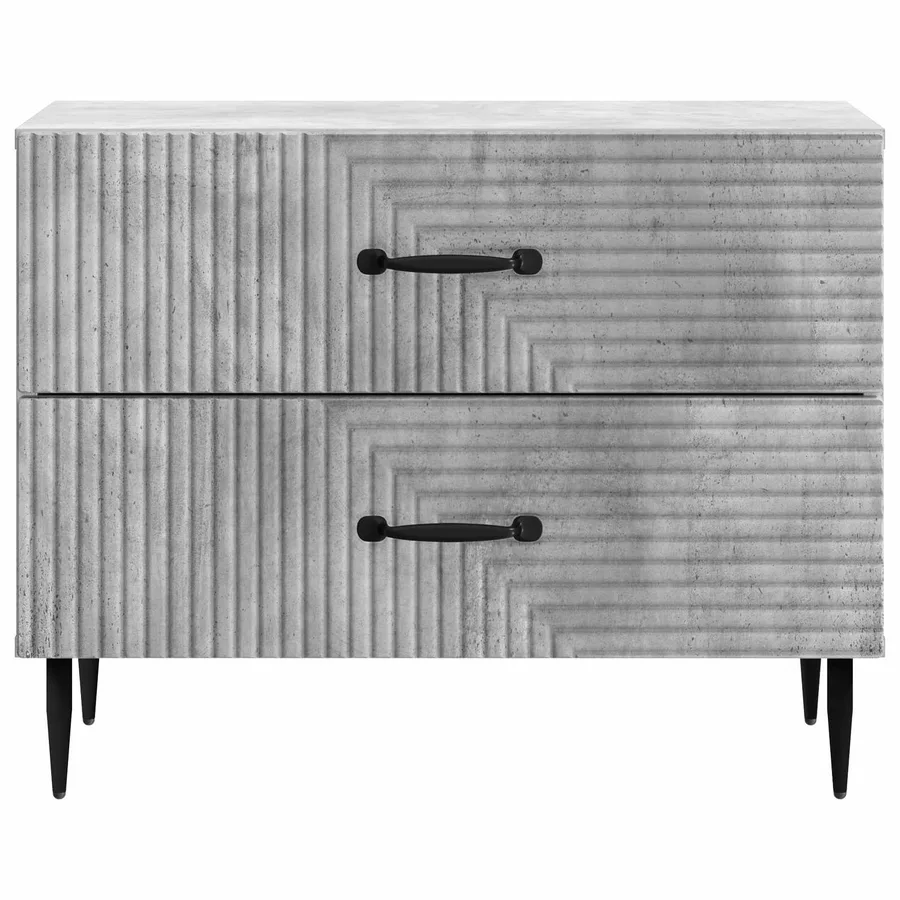 Cabinet de chevet avec tiroir Gris béton 62 x 34,5 x 47,5 cm - 5