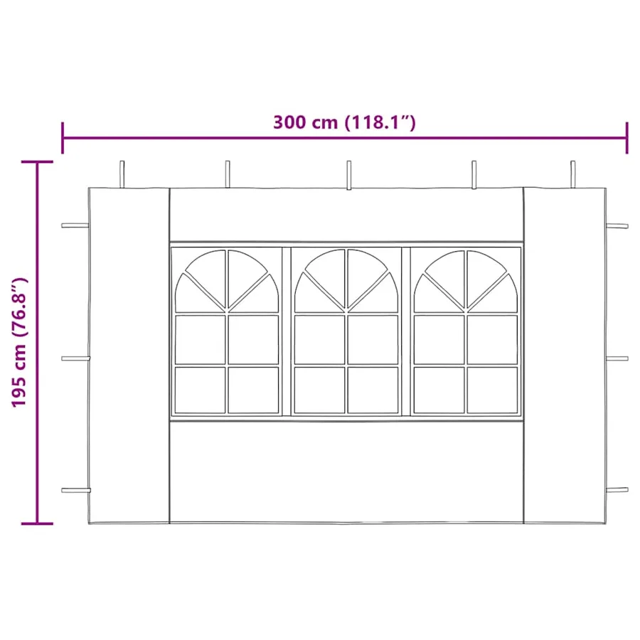 Paroi de tente de réception 2 pcs avec fenêtre PE Vert - 10