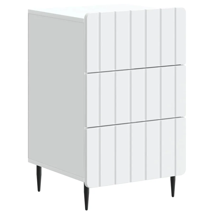 Cabinet de chevet Blanc 43 x 41 x 68 cm Bois d'ingénierie - 2