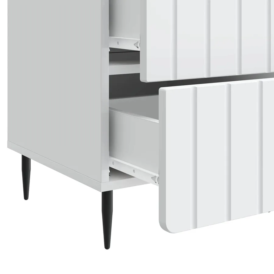 Cabinet de chevet Blanc 43 x 41 x 68 cm Bois d'ingénierie - 9