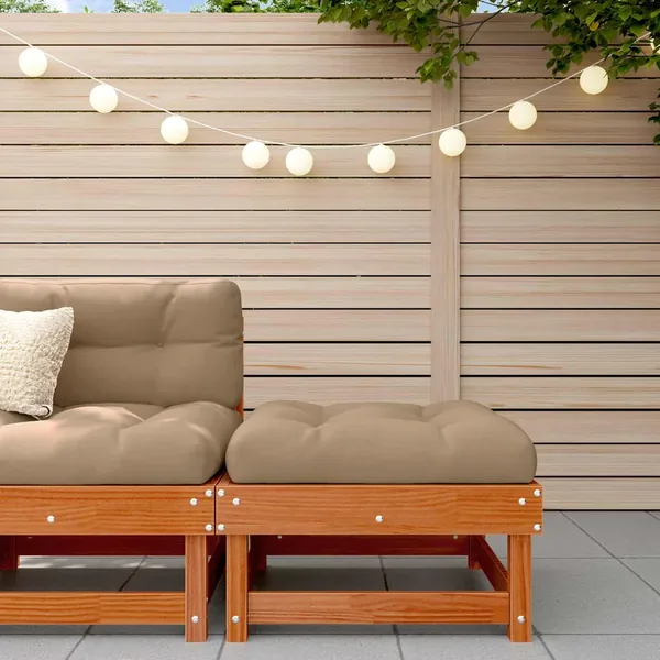 Repose-pieds de jardin Pin massif Brun Ciré 61 x 60,5 x 30 cm