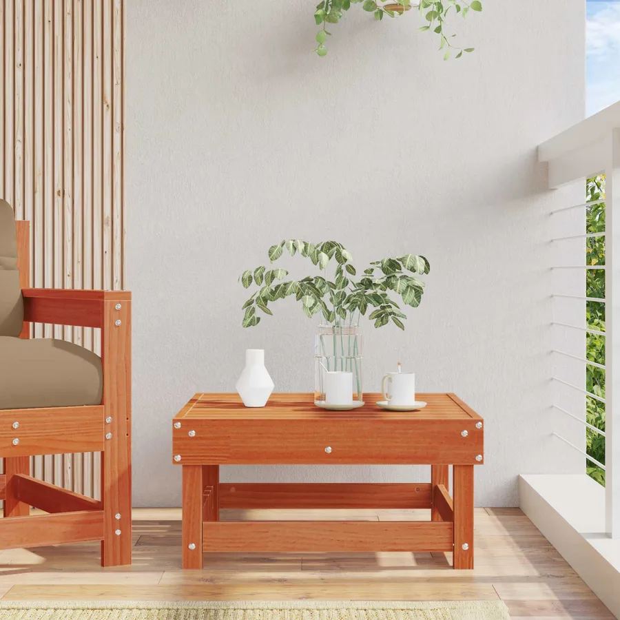 Repose-pieds de jardin Pin massif Brun Ciré 61 x 60,5 x 30 cm - 3