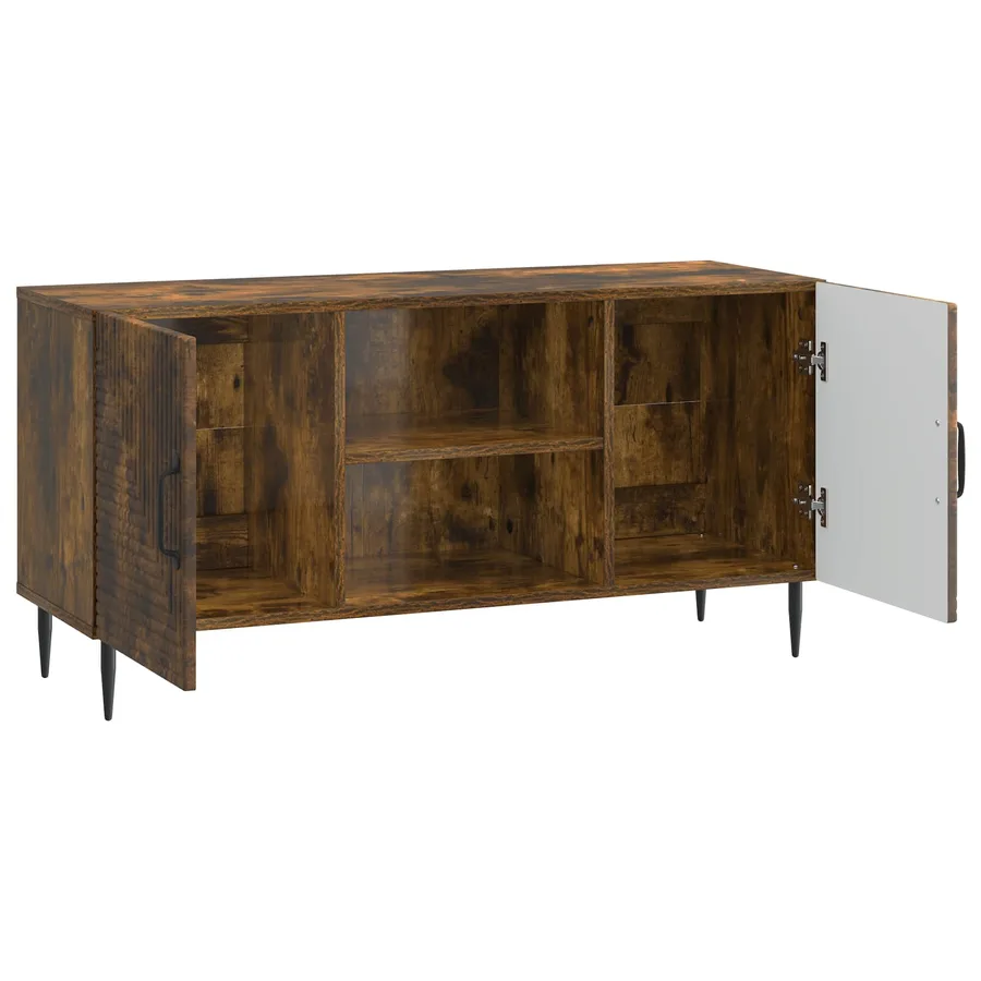 Meuble TV Chêne fumé 102 x 34,5 x 50 cm Bois d'ingénierie - 5