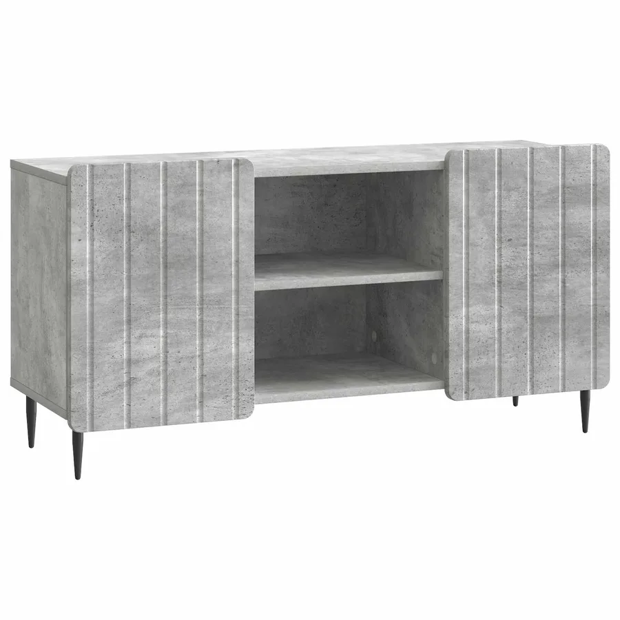 Meuble TV Gris béton 102 x 34,5 x 52 cm Bois d'ingénierie - 2
