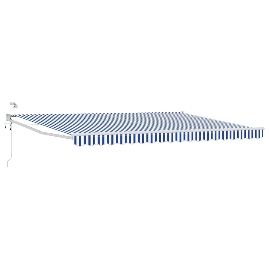 Auvent rétractable électrique Bleu et Blanc 5 x 3 m - 2