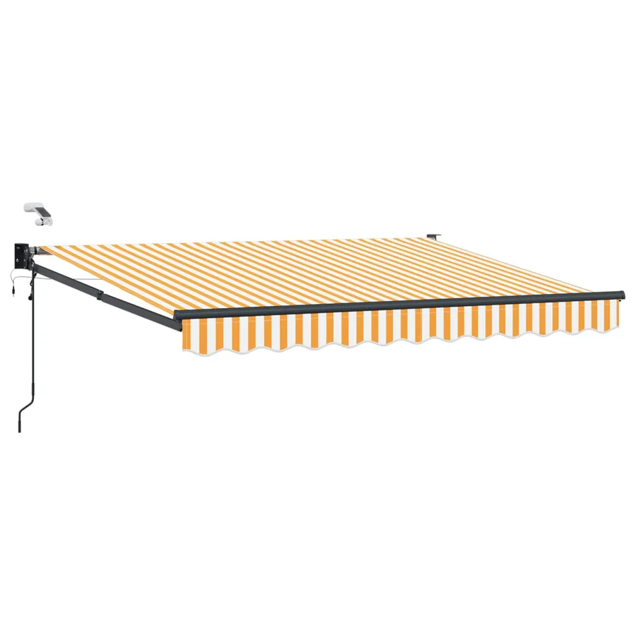 Auvent rétractable électrique Orange et Blanc 3,5 x 2,5 m - 2