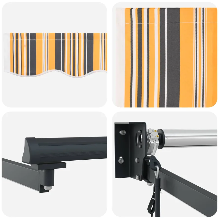 Auvent rétractable électrique Jaune et Gris 5 x 3 m - 9