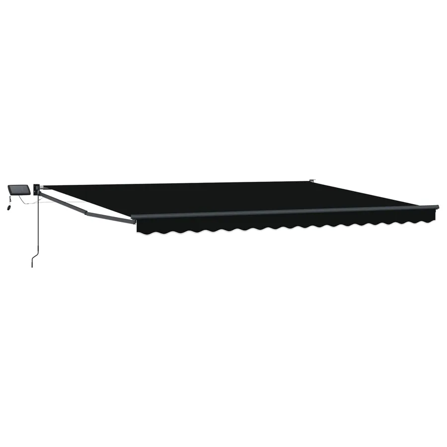 Store rétractable manuel avec LEDs Noir et anthracite 4 × 3 m - 2