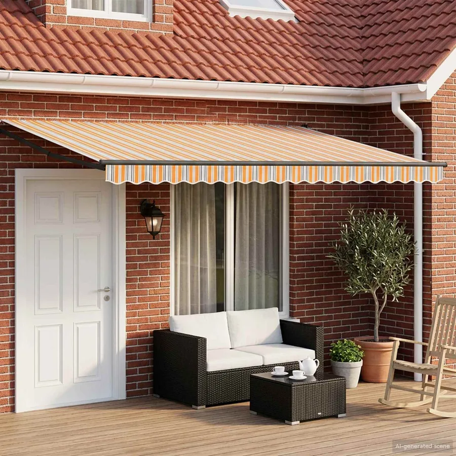 Store rétractable manuel avec LEDs 4 × 3 m
