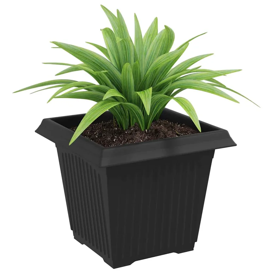 Pot de Fleurs Carré 6 pcs Noir 20 x 20 x 16 cm Plastique - 3