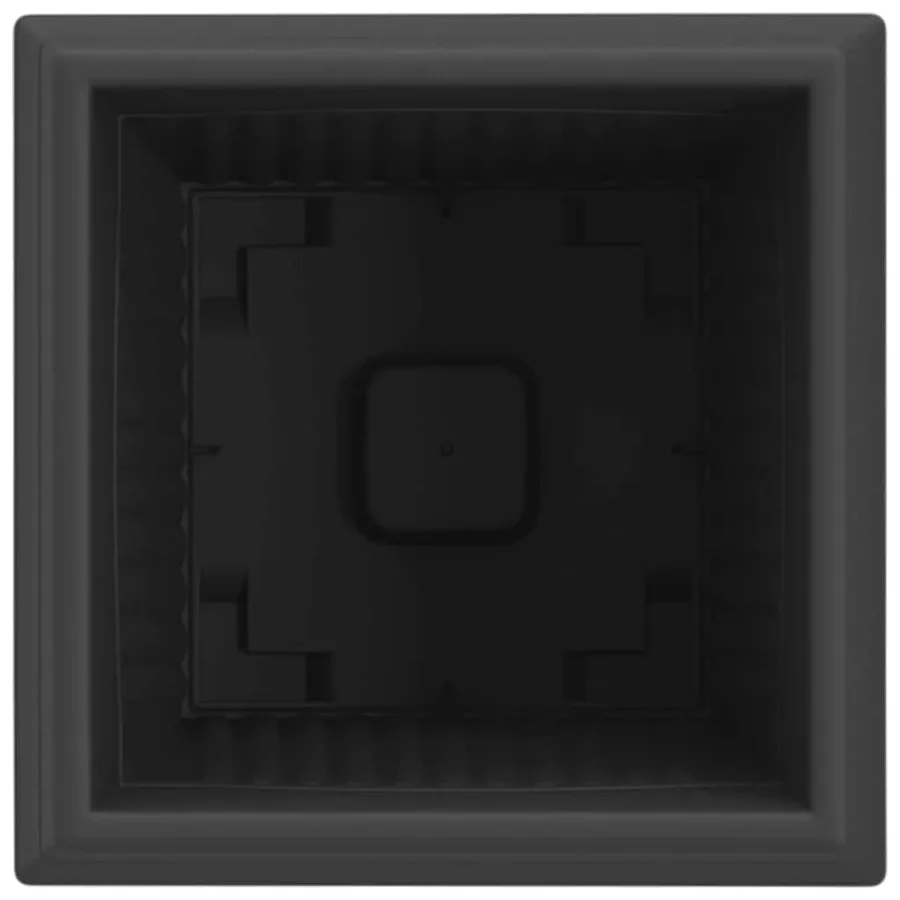Pot de Fleurs Carré 6 pcs Noir 20 x 20 x 16 cm Plastique - 7