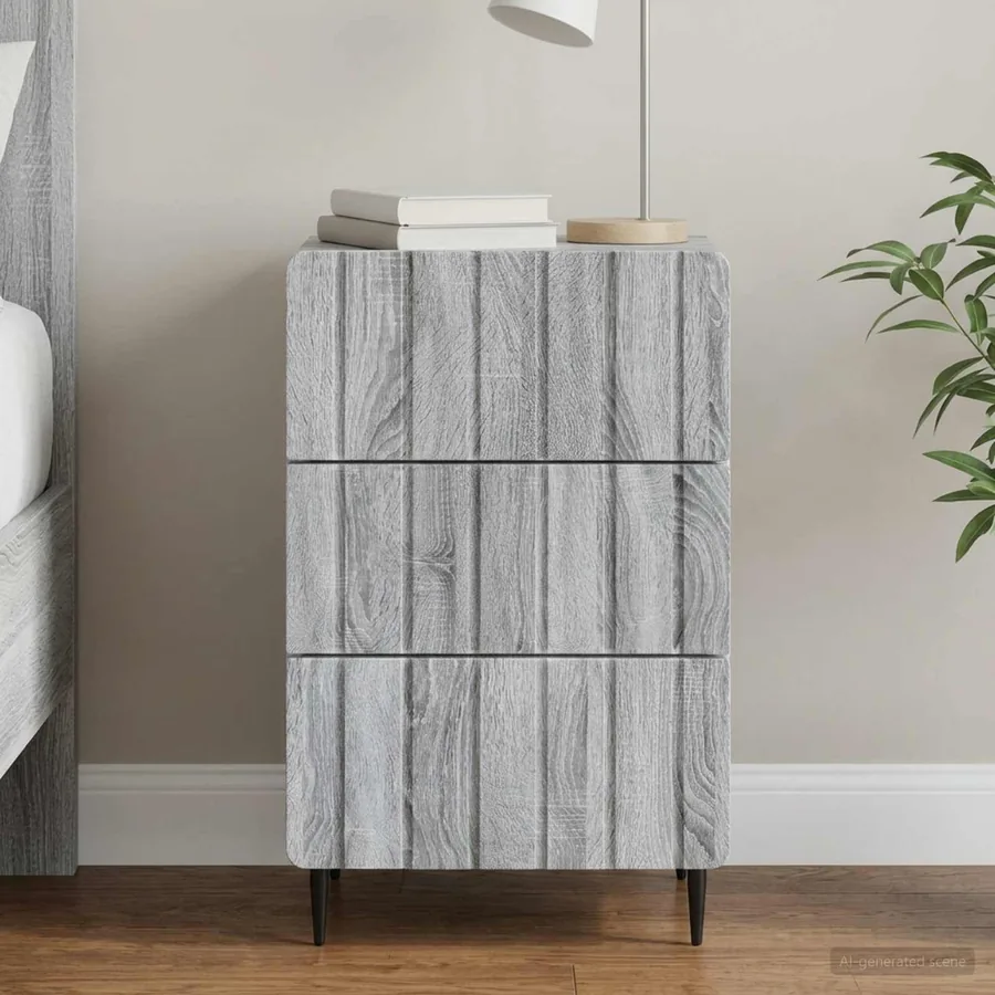 Cabinet de chevet Sonoma gris 43 x 41 x 68 cm Bois d'ingénierie