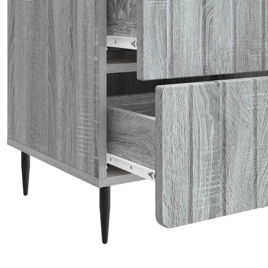 Cabinet de chevet Sonoma gris 43 x 41 x 68 cm Bois d'ingénierie - 9