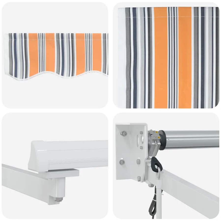 Auvent rétractable électrique Gris, Orange, Blanc 4,5 × 3 m - 7