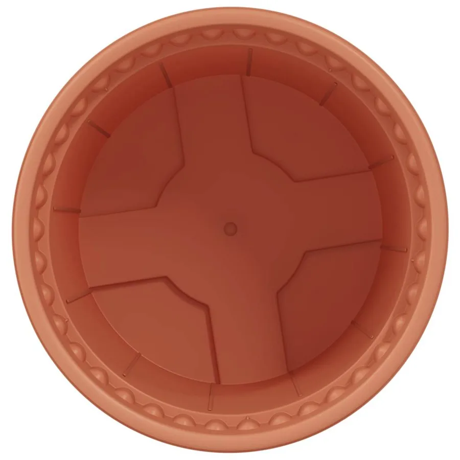 Pot à fleurs rond 24 pcs Rouge brique Ø 15 x 12 cm Plastique - 6