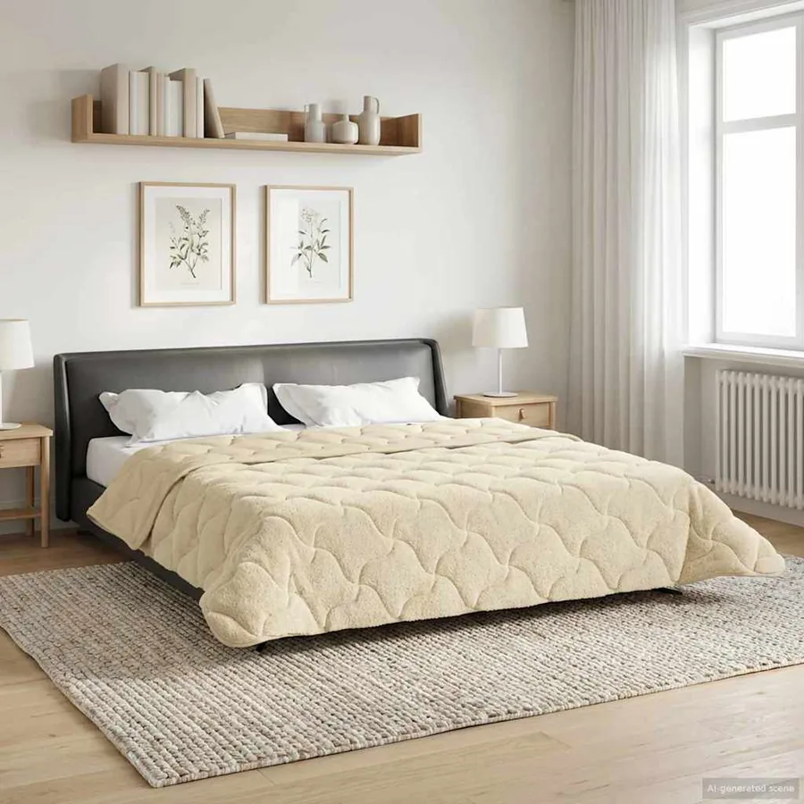 Duvet complet toute l'année Matelassé Crème 220 x 240 cm