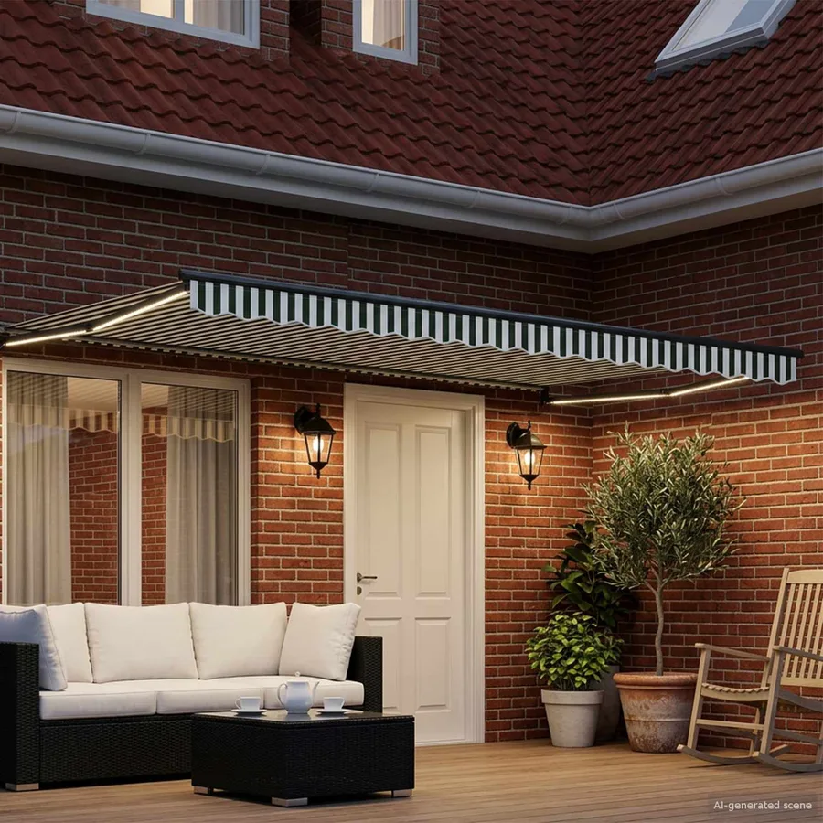 Store rétractable manuel avec LEDs 4 × 3 m - 3