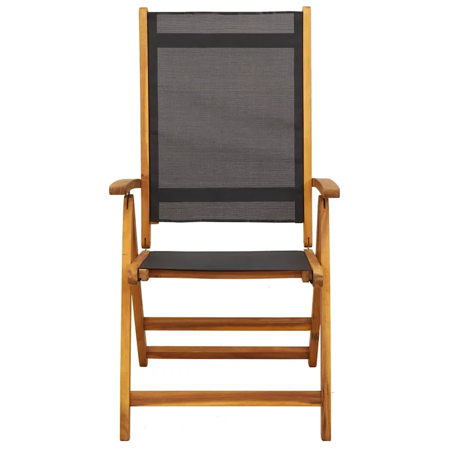 Chaises de jardin pliantes lot de 8 acacia massif et textilène - 4
