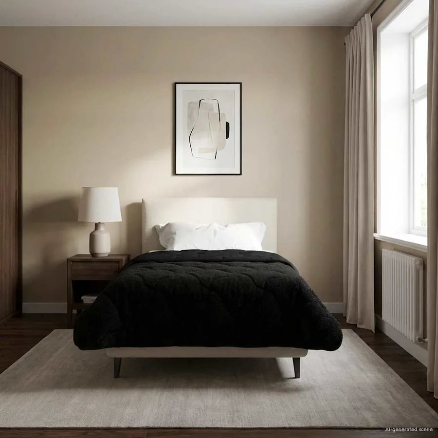 Duvet complet toute l'année Matelassé Noir 135 x 220 cm