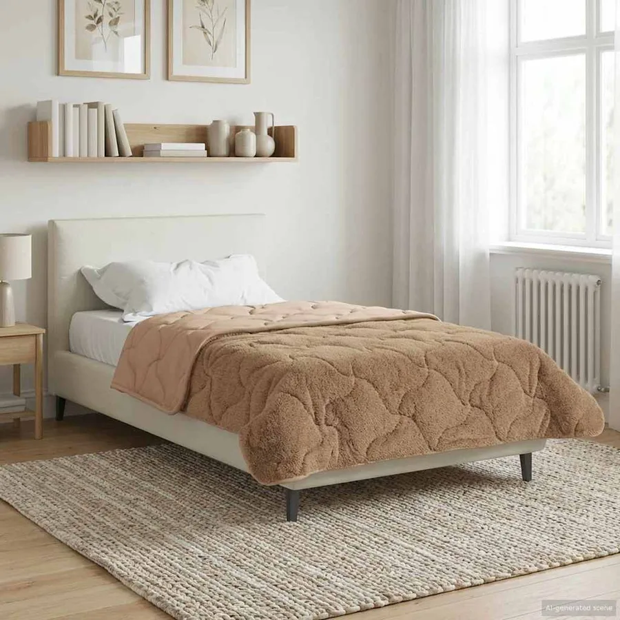 Duvet d'été simple Matelassé Taupe 155 x 200 cm - 4