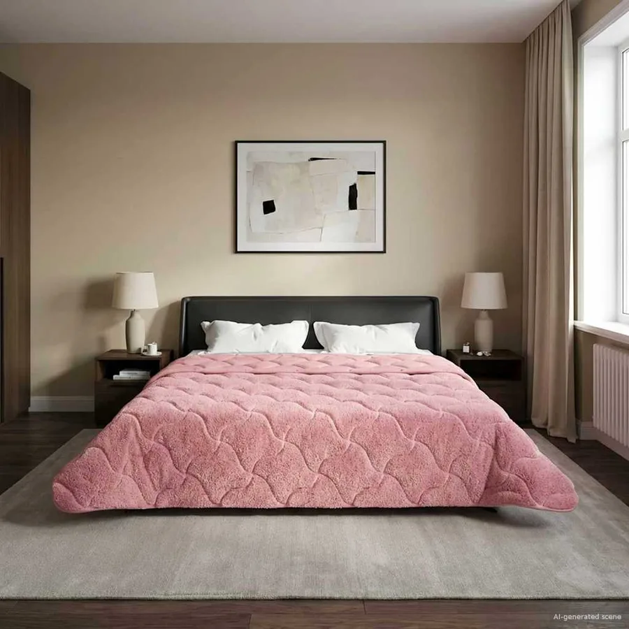 Duvet d'été simple Matelassé Rose 200 x 240 cm - 4