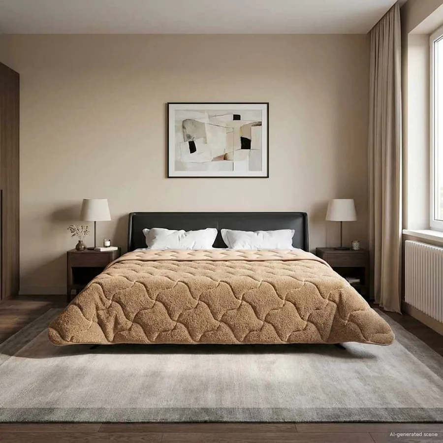Duvet d'été simple Matelassé Taupe 200 x 220 cm