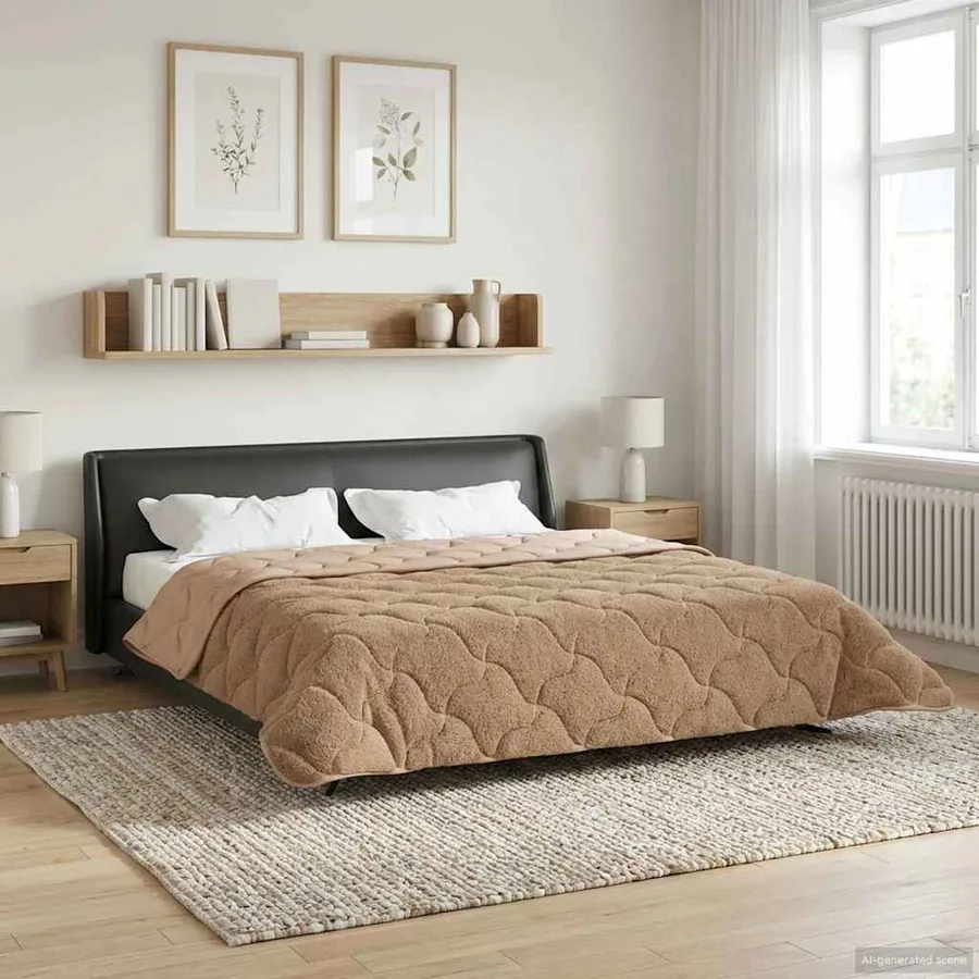 Duvet d'été simple Matelassé Taupe 200 x 220 cm - 4