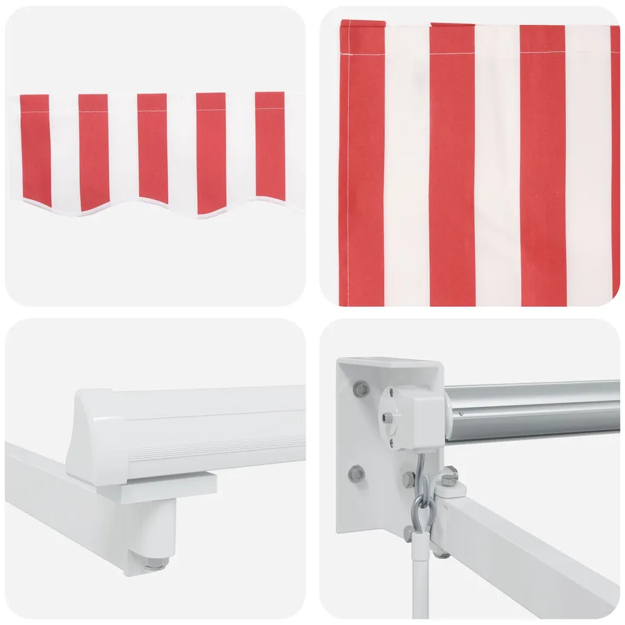 Auvent rétractable Rouge et Blanc 4 x 2 m - 7