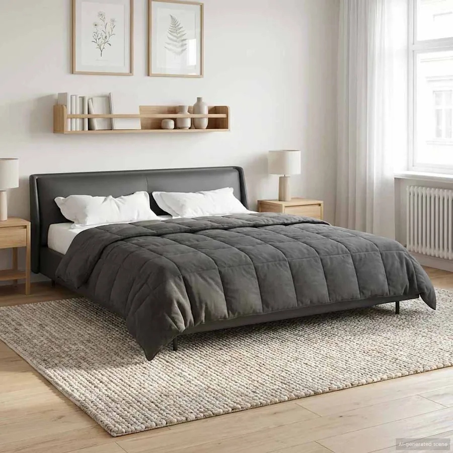 Duvet complet toute l'année Matelassé Anthracite 220 x 260 cm
