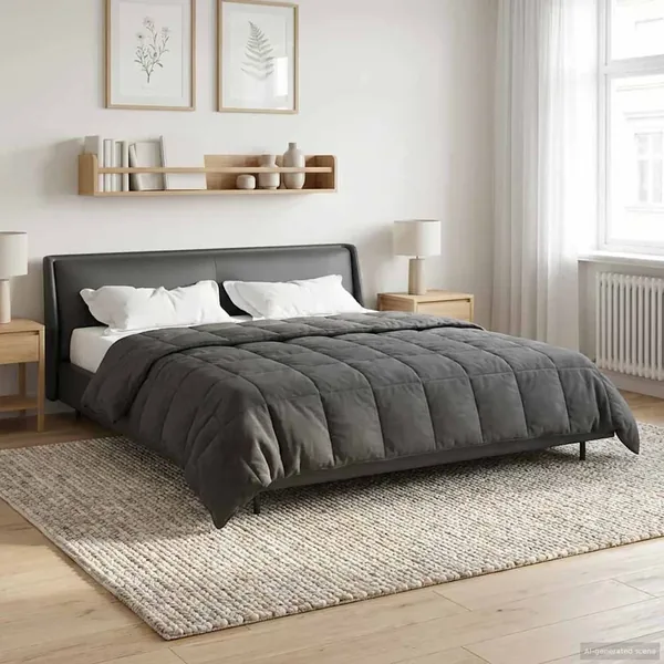 Duvet complet toute l'année Matelassé Anthracite 220 x 260 cm
