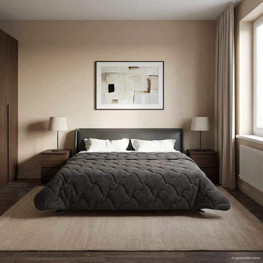 Duvet complet toute l'année Matelassé Anthracite 220 x 260 cm - 4