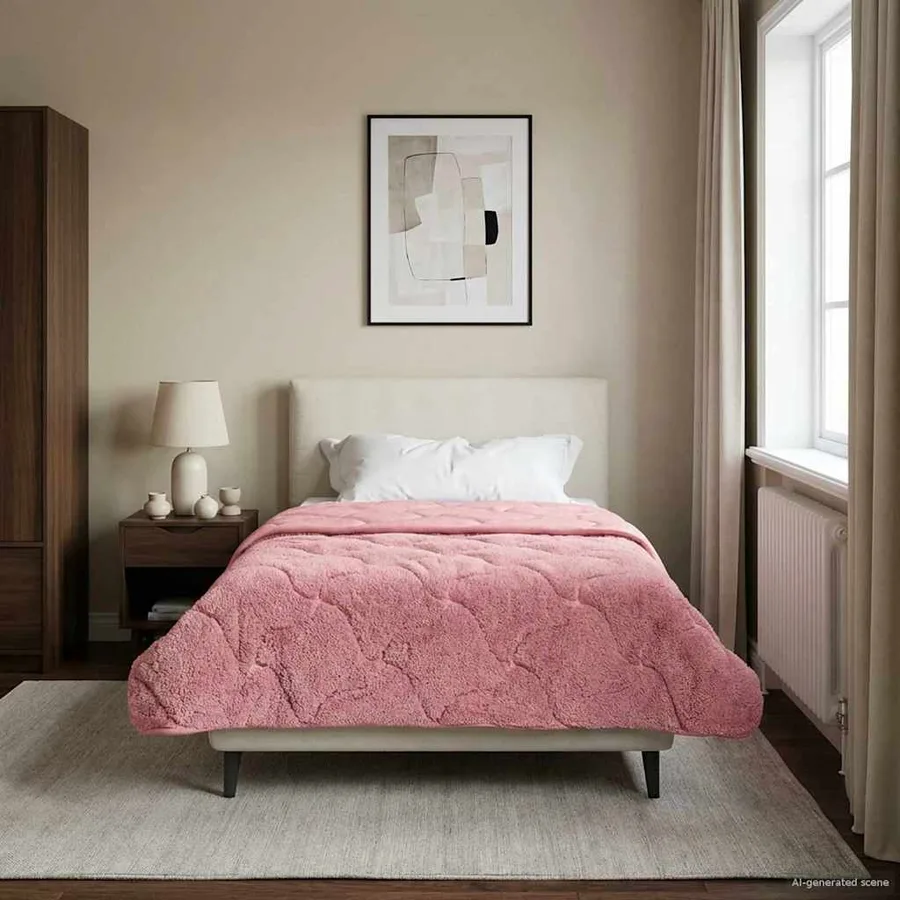 Duvet d'été simple Matelassé Rose 155 x 200 cm - 4