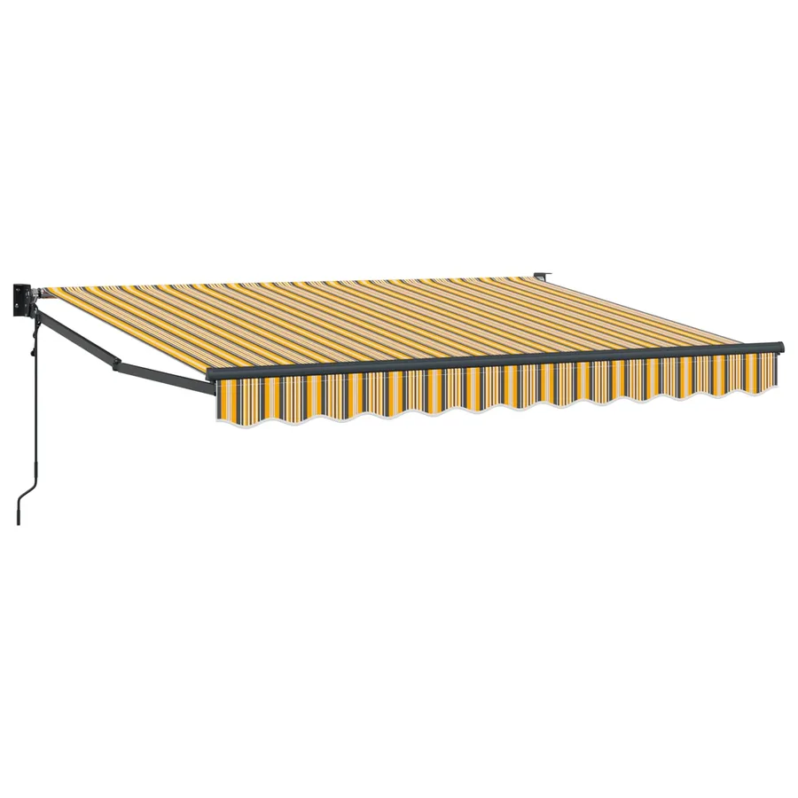Auvent rétractable Jaune, Gris et Blanc 3,5 x 2 m - 2