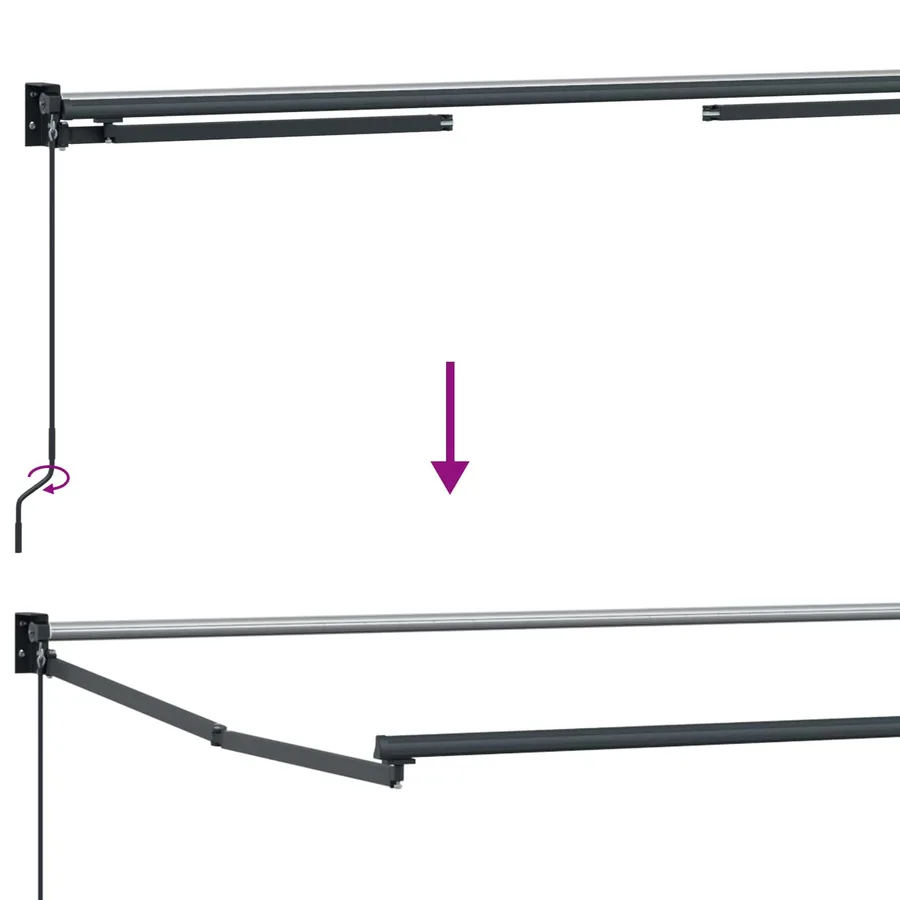 Cadre de store rétractable électrique Anthracite 2,5 x 2 m - 8