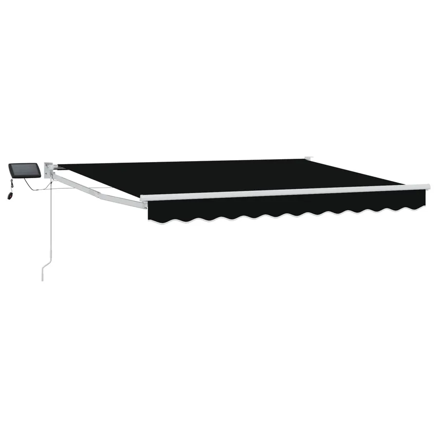 Store rétractable manuel avec LEDs Noir et Blanc 3 x 2,5 m - 2