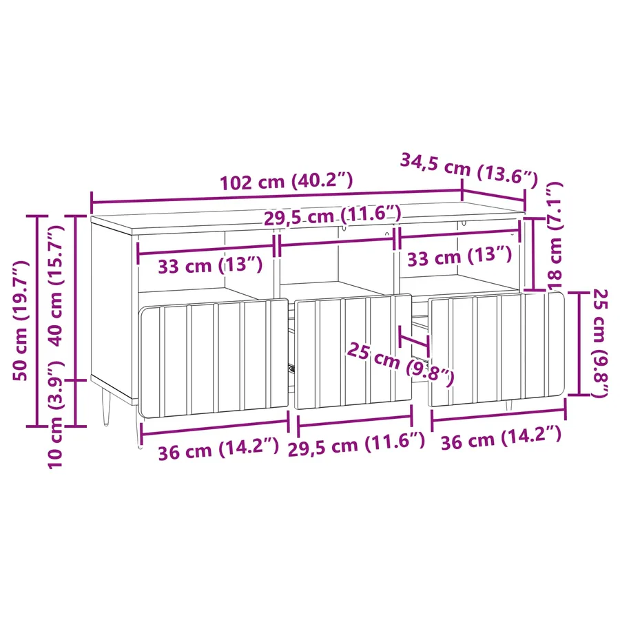 Meuble TV Blanc brillant 102 x 34,5 x 50 cm Bois d'ingénierie - 11