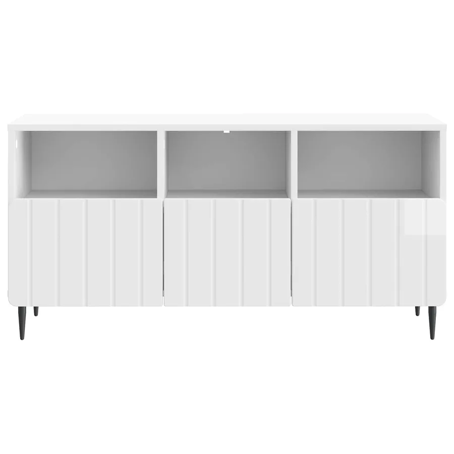 Meuble TV Blanc brillant 102 x 34,5 x 50 cm Bois d'ingénierie - 6
