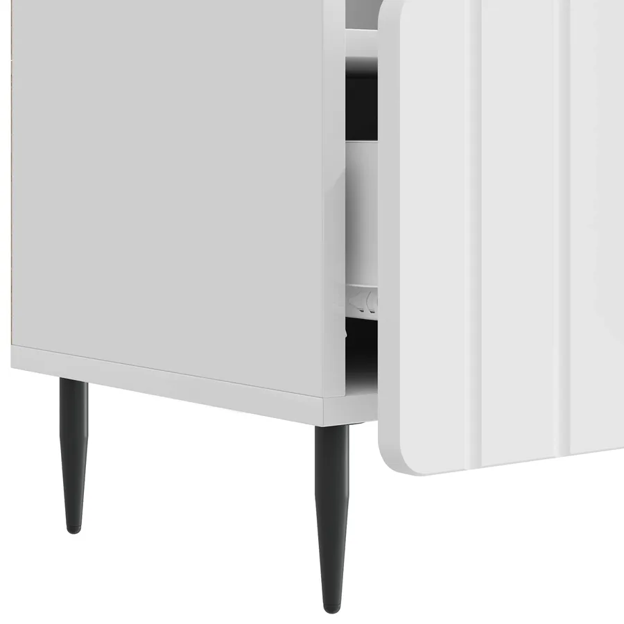 Meuble TV Blanc brillant 102 x 34,5 x 50 cm Bois d'ingénierie - 9