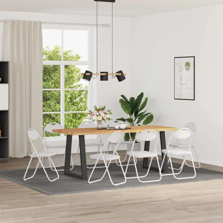Chaise pliante 8 pcs Blanc 48 x 43,5 x 81 cm Simili cuir