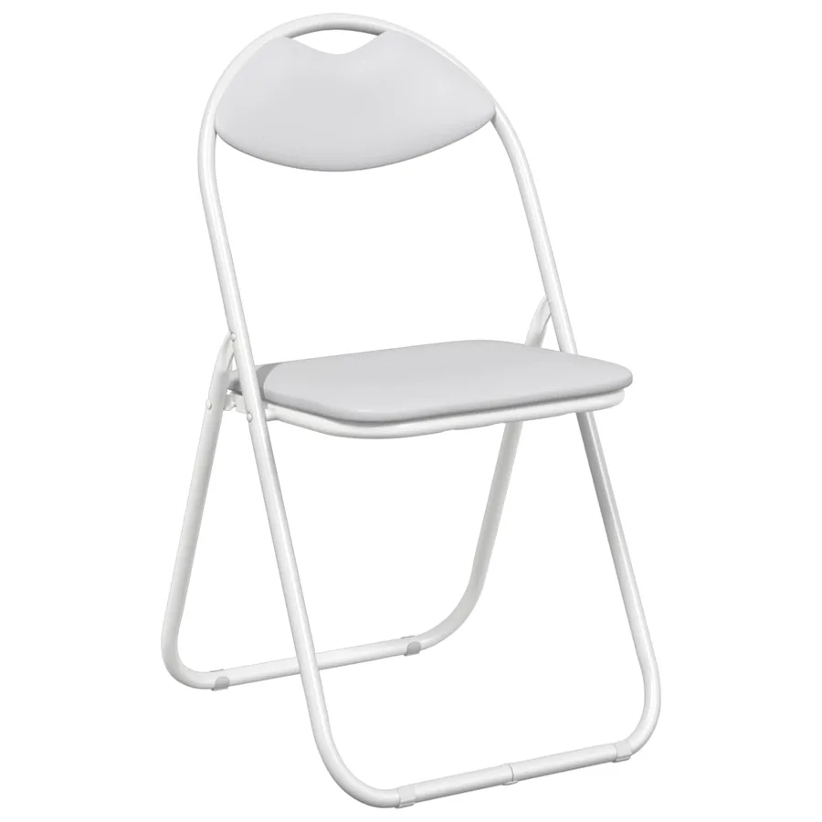 Chaise pliante 8 pcs Blanc 48 x 43,5 x 81 cm Simili cuir - 2