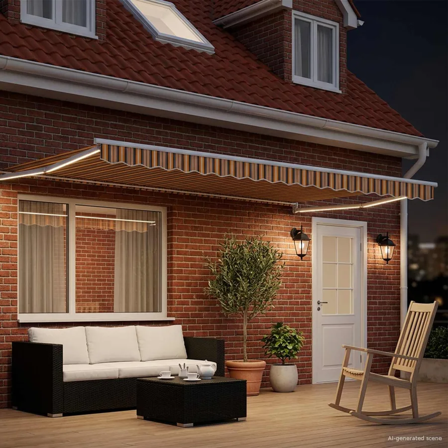Store rétractable manuel avec LEDs 4,5 × 3 m - 3