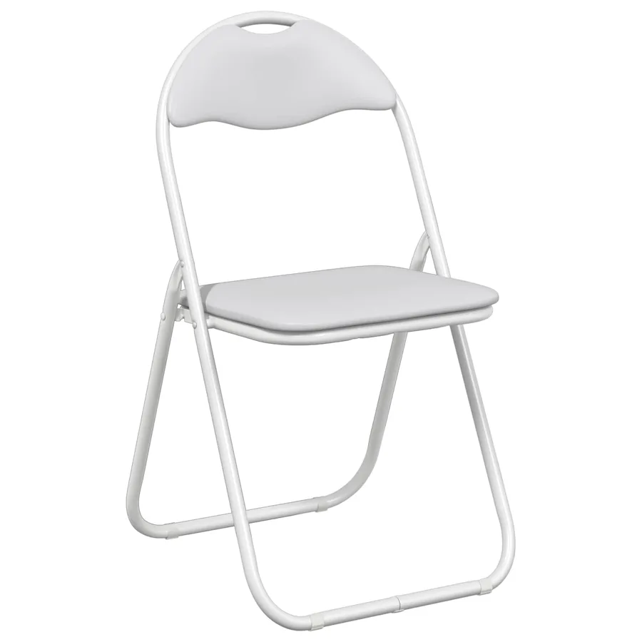 Chaise pliante 8 pcs Blanc 48 x 43,5 x 81 cm Simili cuir - 2